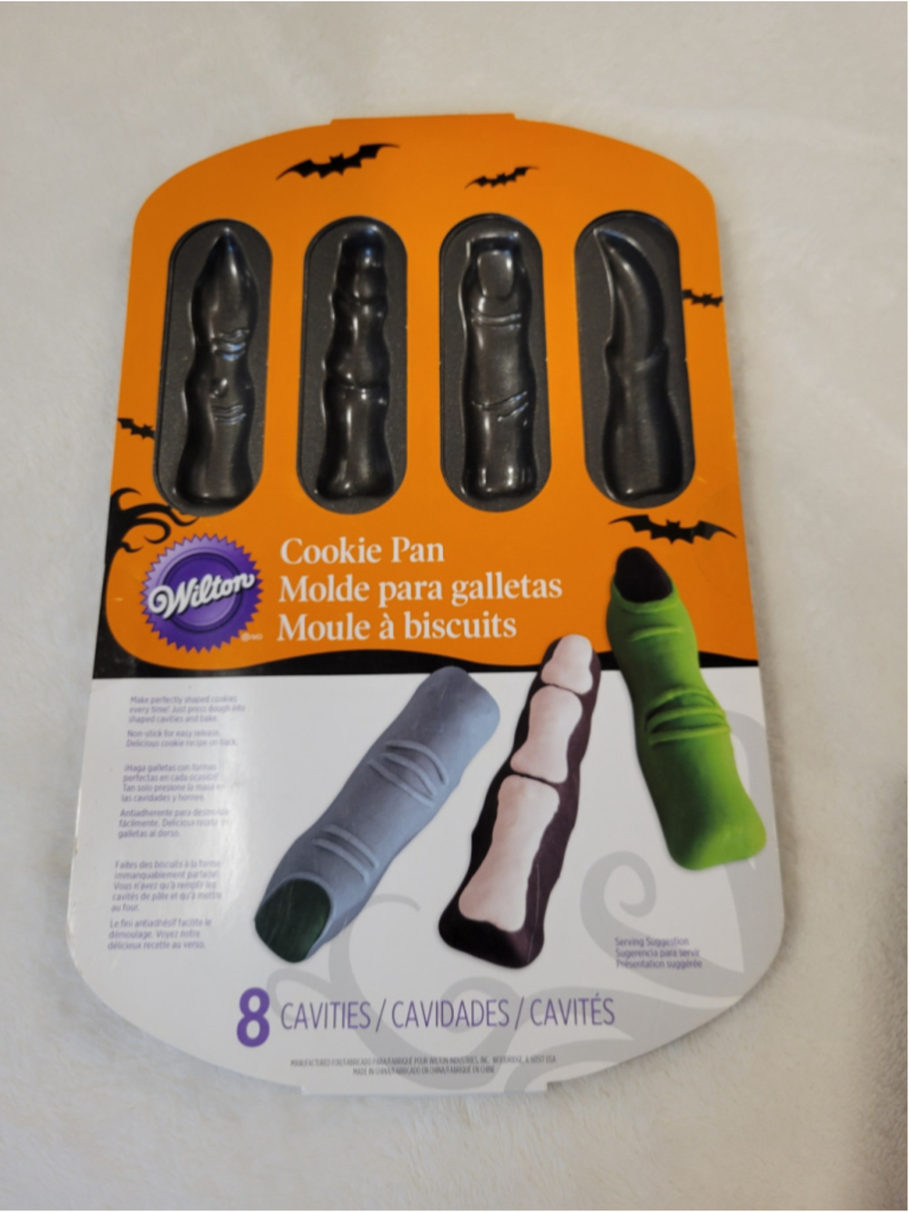 NIP Wilton Halloween Witch Finger Cookie Pan 8 Cavity Nonstick Bakeware